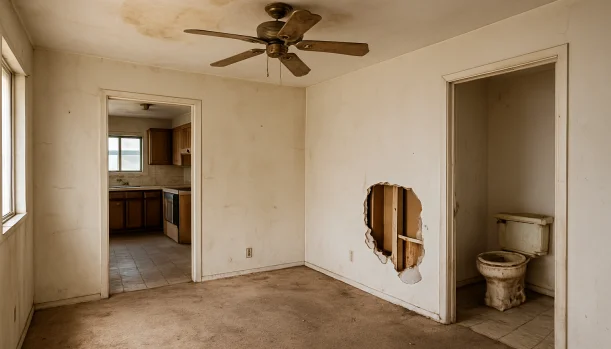 Interior of a house needing repairs in Pittsburg California — we buy houses as-is