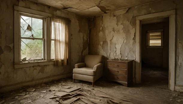 Interior of a house needing repairs in Redwood City California — we buy houses as-is