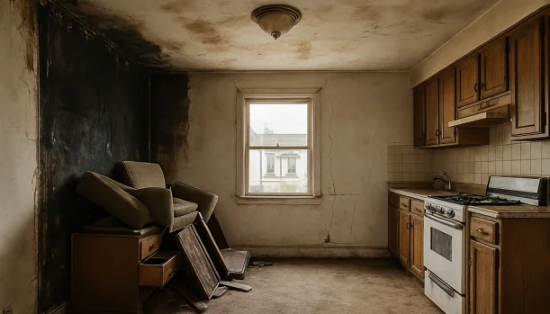 Interior of a house needing repairs in San Francisco California — we buy houses as-is