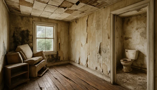 Interior of a house needing repairs in San Jose California — we buy houses as-is