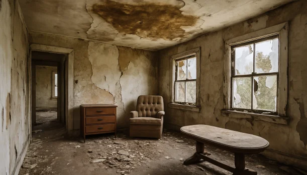 Interior of a house needing repairs in San Mateo California — we buy houses as-is