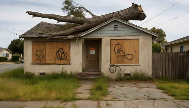 Distressed home exterior in South San Francisco, CA — Matt Buys Homes cash buyer — sell house quickly moving south san francisco