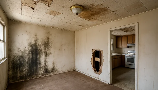 Interior of a house needing repairs in South San Francisco California — we buy houses as-is