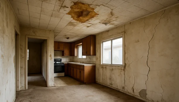 Interior of a house needing repairs in Cameron Park California — we buy houses as-is