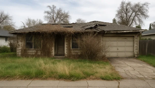 Sell Your Distressed Home in Carmichael CA โ Matt Buys Homes Distressed home exterior in Carmichael, CA โ Matt Buys Homes cash buyer โ cash home buyers carmichael California