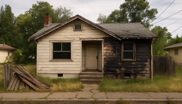 Sell Your Distressed Home in Colfax CA โ Matt Buys Homes Distressed home exterior in Colfax, CA โ Matt Buys Homes cash buyer โ home buyers colfax no fees no commission