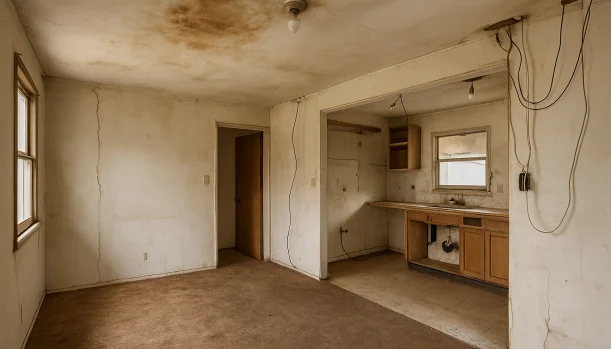 Interior of a house needing repairs in Diamond Springs California — we buy houses as-is