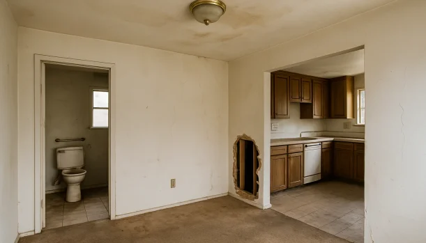 Interior of a house needing repairs in El Dorado Hills California — we buy houses as-is