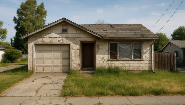 Sell Your Distressed Home in North Highlands CA โ Matt Buys Homes Distressed home exterior in North Highlands, CA โ Matt Buys Homes cash buyer โ cash offer for my house north highlands