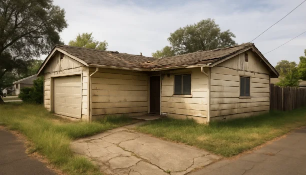 Sell Your Distressed Home in Orangevale CA โ Matt Buys Homes Distressed home exterior in Orangevale, CA โ Matt Buys Homes cash buyer โ sell house as-is orangevale
