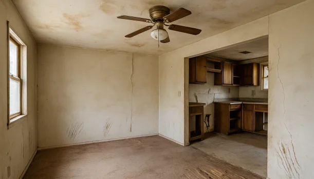 Interior of a house needing repairs in Penryn California — we buy houses as-is