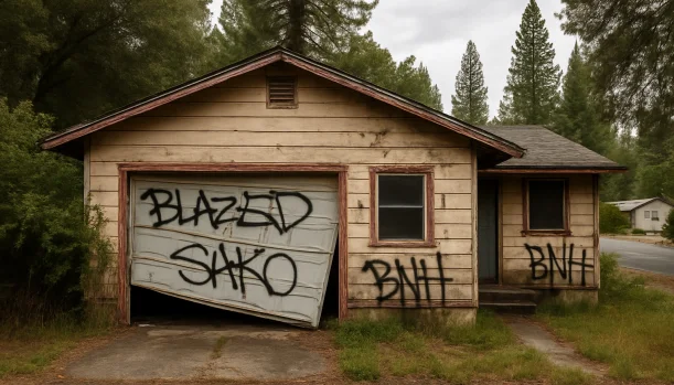 Distressed home exterior in Arnold, CA — Matt Buys Homes cash buyer — sell house with water damage arnold