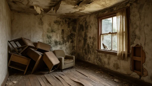 Interior of a house needing repairs in Arnold California — we buy houses as-is
