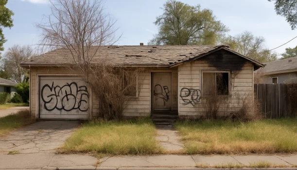 Distressed home exterior in Davis, CA — Matt Buys Homes cash buyer — sell fixer upper fast davis CA