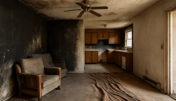 Interior of a house needing repairs in Davis California — we buy houses as-is