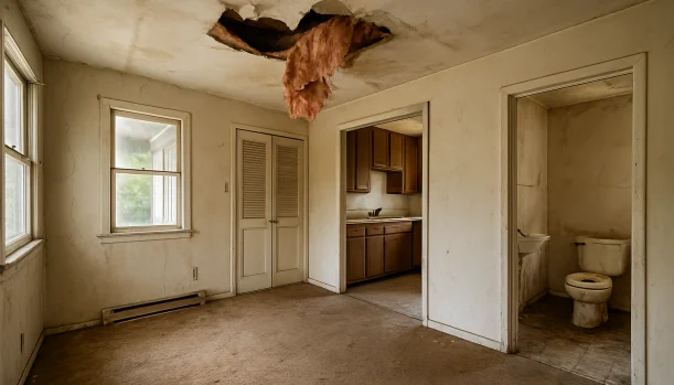 Interior of a house needing repairs in Grass Valley California — we buy houses as-is
