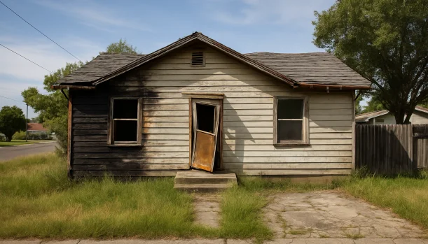 Sell Your Distressed Home in Ione CA โ Matt Buys Homes Distressed home exterior in Ione, CA โ Matt Buys Homes cash buyer โ sell house with foundation problems ione