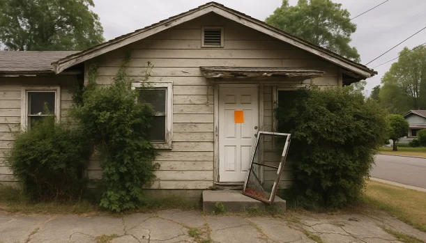 Distressed home exterior in Nevada City, CA — Matt Buys Homes cash buyer — sell house during divorce nevada city