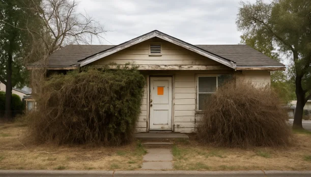 Distressed home exterior in Rescue, CA — Matt Buys Homes cash buyer — sell probate property rescue