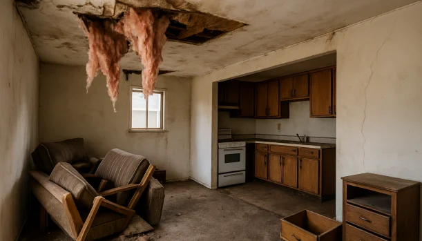 Interior of a house needing repairs in Stateline California — we buy houses as-is