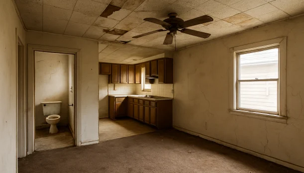 Interior of a house needing repairs in Sutter Creek California — we buy houses as-is