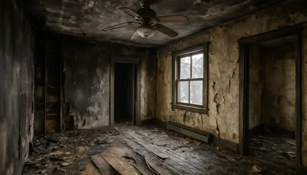 Interior of a house needing repairs in Truckee California — we buy houses as-is